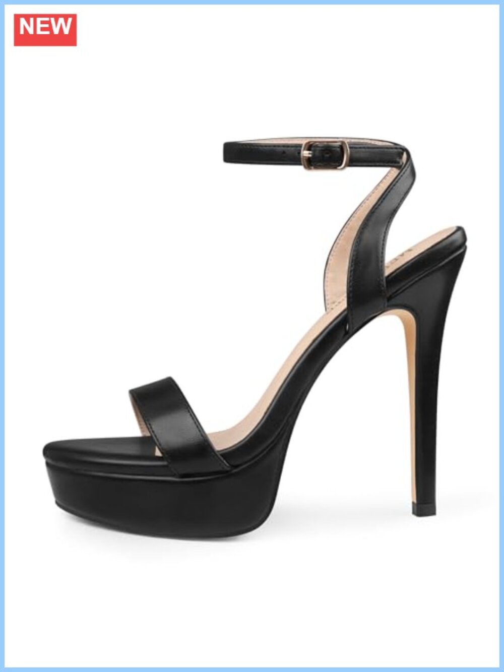 Womens Open Toe Stiletto High Heels 5 inch Ankle Strap Strappy Party Sandals